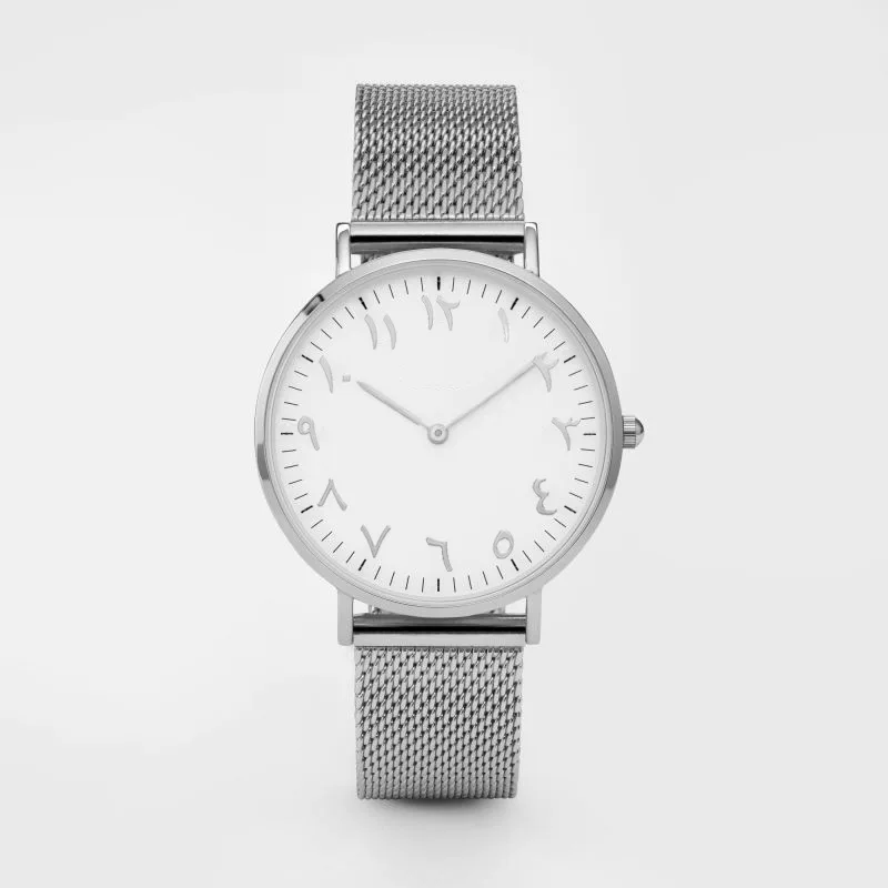 Montre à quartz avec affichage des chiffres fémintuels pour hommes et femmes, montres à cadran simple, horloge pour dames, montre-bracelet vintage, mode féminine