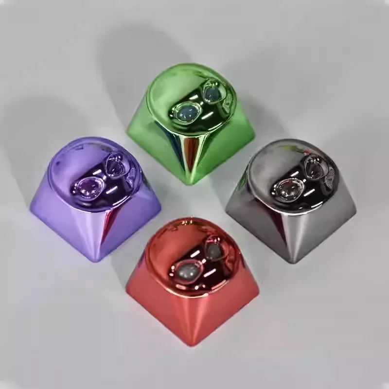 Alien-teclas transparentes 3D personalizadas, teclas de punto de dirección ESC, fantasma dorado, artesano, Teclado mecánico, accesorios para jugadores