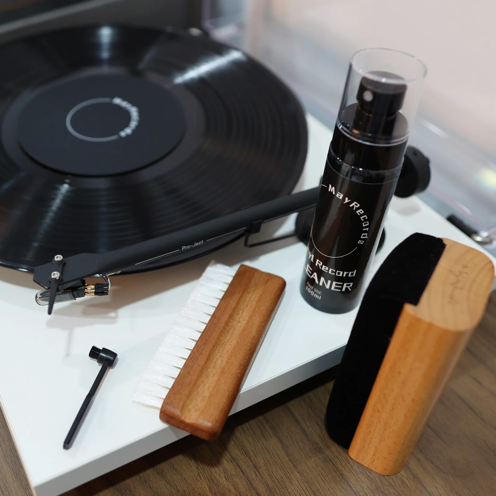 مجموعة تنظيف القرص الدوار لمشغل الفينيل ، منظف مضاد للساكنة ، مزيل الغبار ، سجل مشغل LP ، 6 ، من من من من من من من ؟