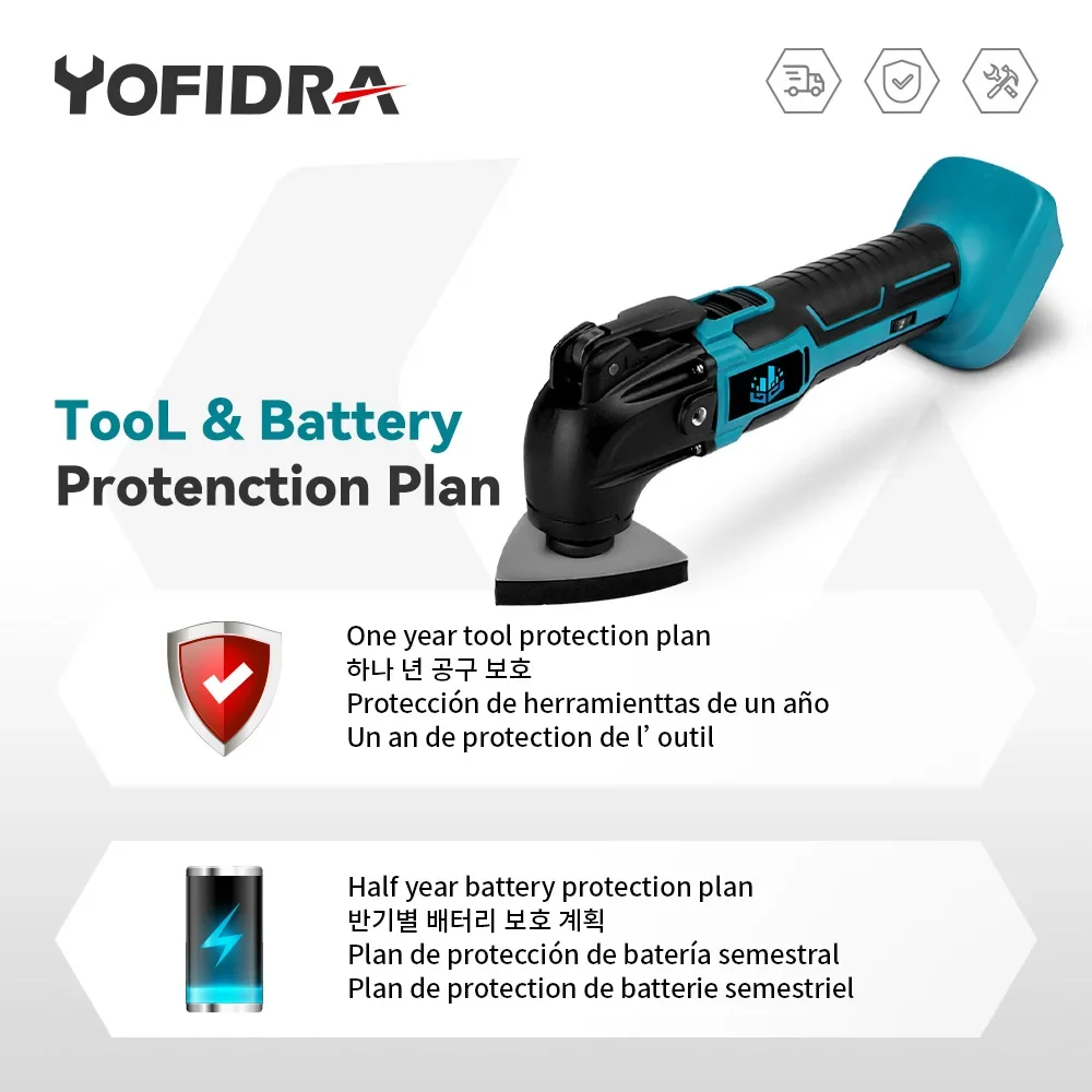 Imagem -06 - Oscilante Multi Ferramenta 20000opm sem Fio Elétrica Carpintaria Corte Viu Ferramenta Decoração para Casa para Makita 18v Bateria 600w