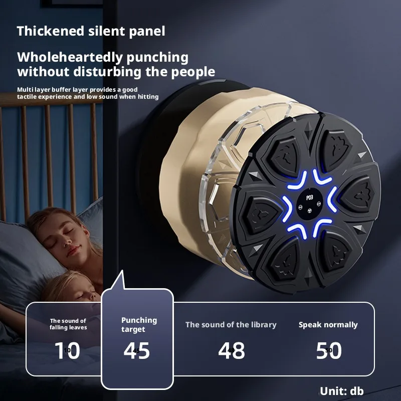 Smart Music Boxing Machine for Home, Electronic Wall Mount Punching Target for Adults & Kids with Half-Finger Gloves