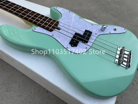 फैक्टरी हल्के हरे रंग के 4 तार वाले इलेक्ट्रिक बेस गिटार रोज़वुड फ्रेटबोर्ड स्ट्रिंग थ्रू बॉडी अनुकूलन योग्य 8 best sales बास गिटार बॉडी - №6
