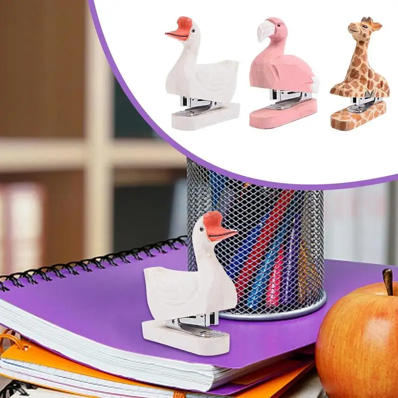 Portable Kids Stapler Cartoon Animal Shape Desk Stapler For Kids Decorative Creative Desktop Ornaments Stapler For Files