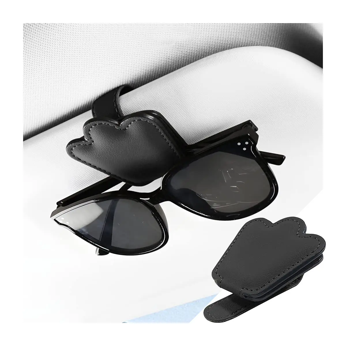 

Sunglasses Holders Magnetic Leather Sunglasses Glasses Clip Holder for Car Visor Angel Wings Eyeglass Clip Interior Accessories