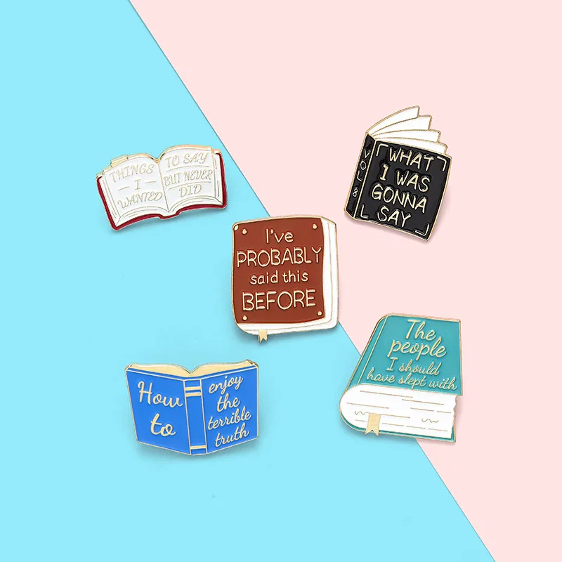 Book Series Enamel Pins Knowledge Makes Progress Brooches Lapel Backpack Badges Cartoon Pins Gifts for Friends Wholesale Jewelry