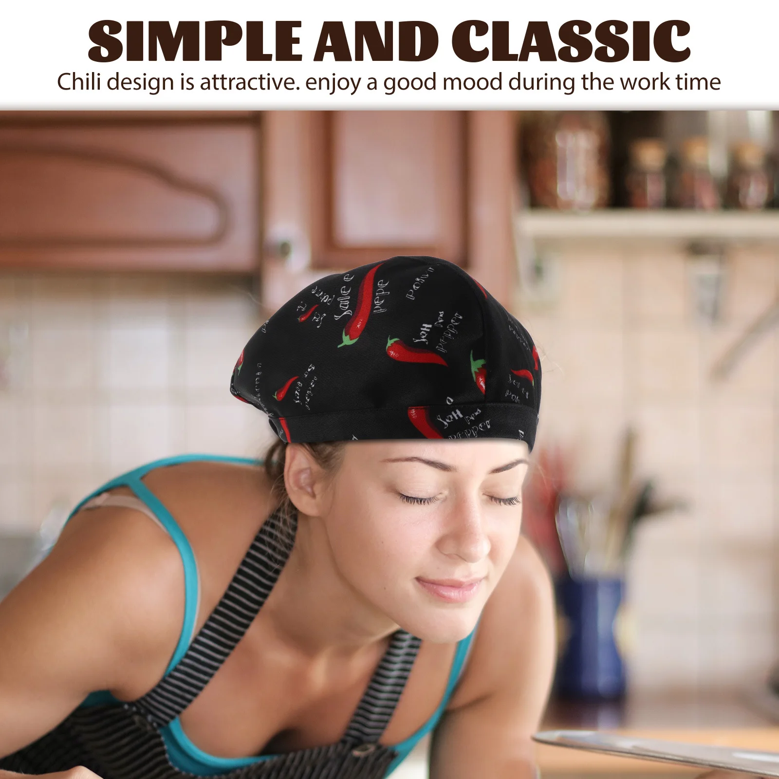 قبعة الشيف الفلفل الحار المريحة قبعة المطبخ القطن ماصة للعرق الطبخ العمل مطعم النادل قبعة المطبخ قبعة #5