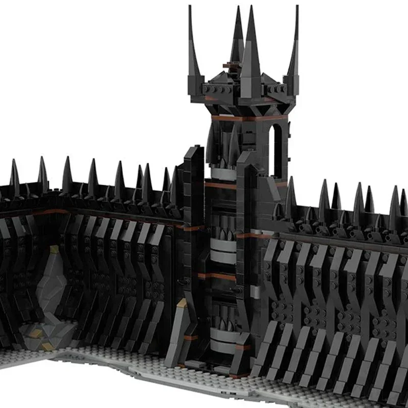 Anello Modello di film Moc Mattoni da costruzione UCS Il cancello nero del castello Tecnologia Blocchi modulari Regalo Giocattolo di Natale Set fai da te Assemblaggio