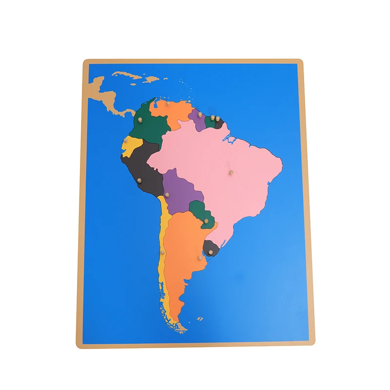 

Wood Map Puzzle of South America Montessori Geography Materials Culture Learning Tools for Children Early Childhood Education