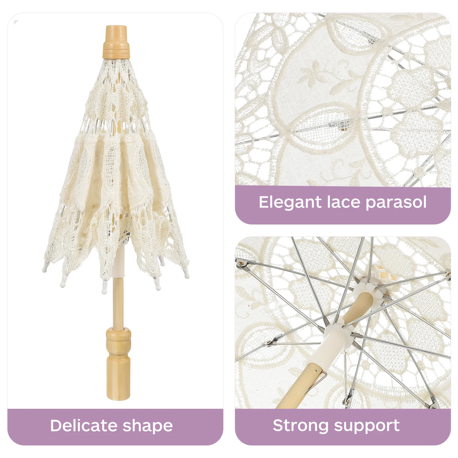 

Lace Cotton Umbrella Bridal Veil Parasol For Wedding Photography Prop Costume Decoration Embroidery White Umbrella Craft