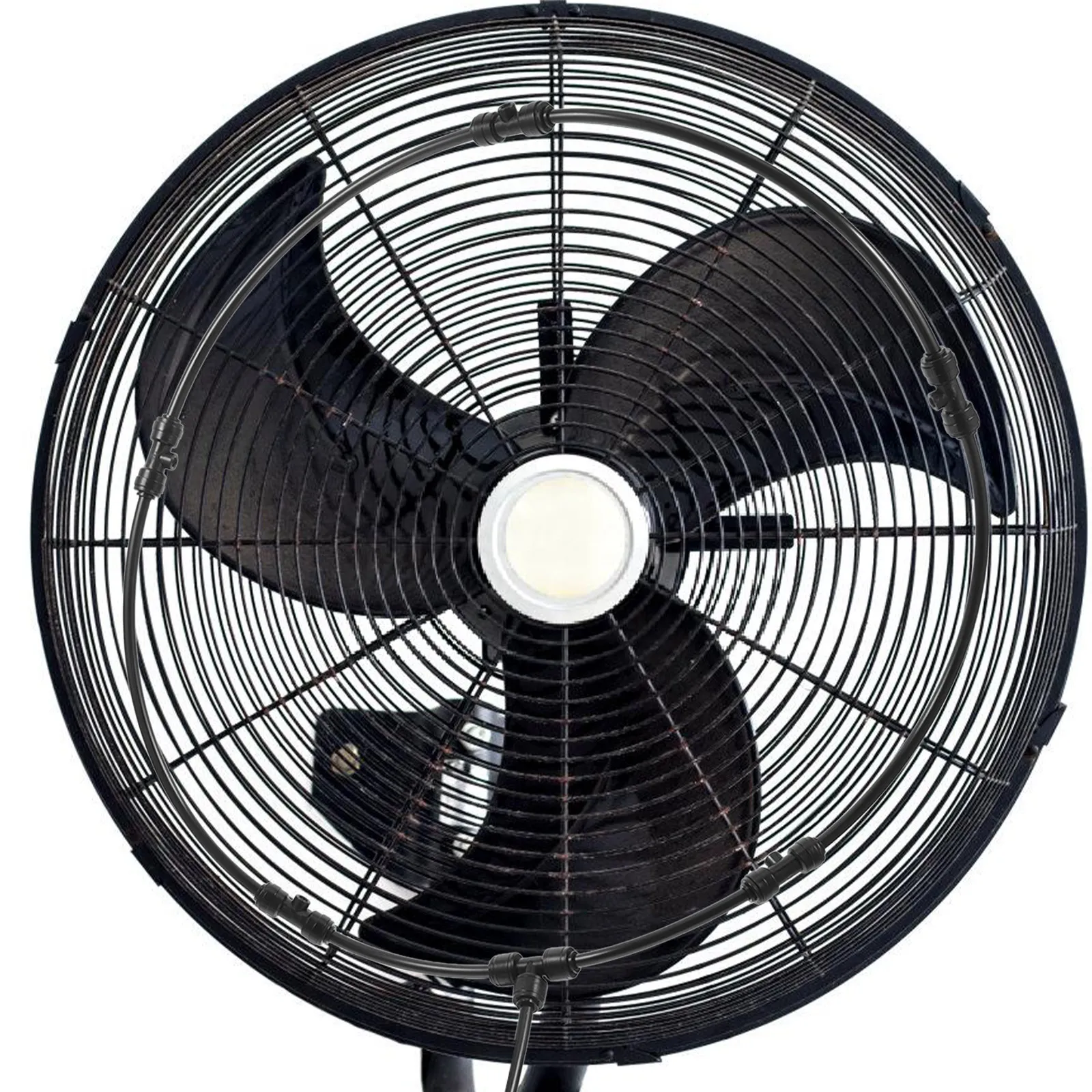 1Set Outdoor Misting Fan Kit Advanced Patio Mister Cooling System Garden Faucet Adapter Fan Mister for Outside Patio Cooling