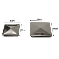 10 Pcs Stainless Steel Pipe Inner Hole Plug Fence Post Cap Pyramid Post Cap 80mm/100mm Outer Diameter Garden Fence Supplies