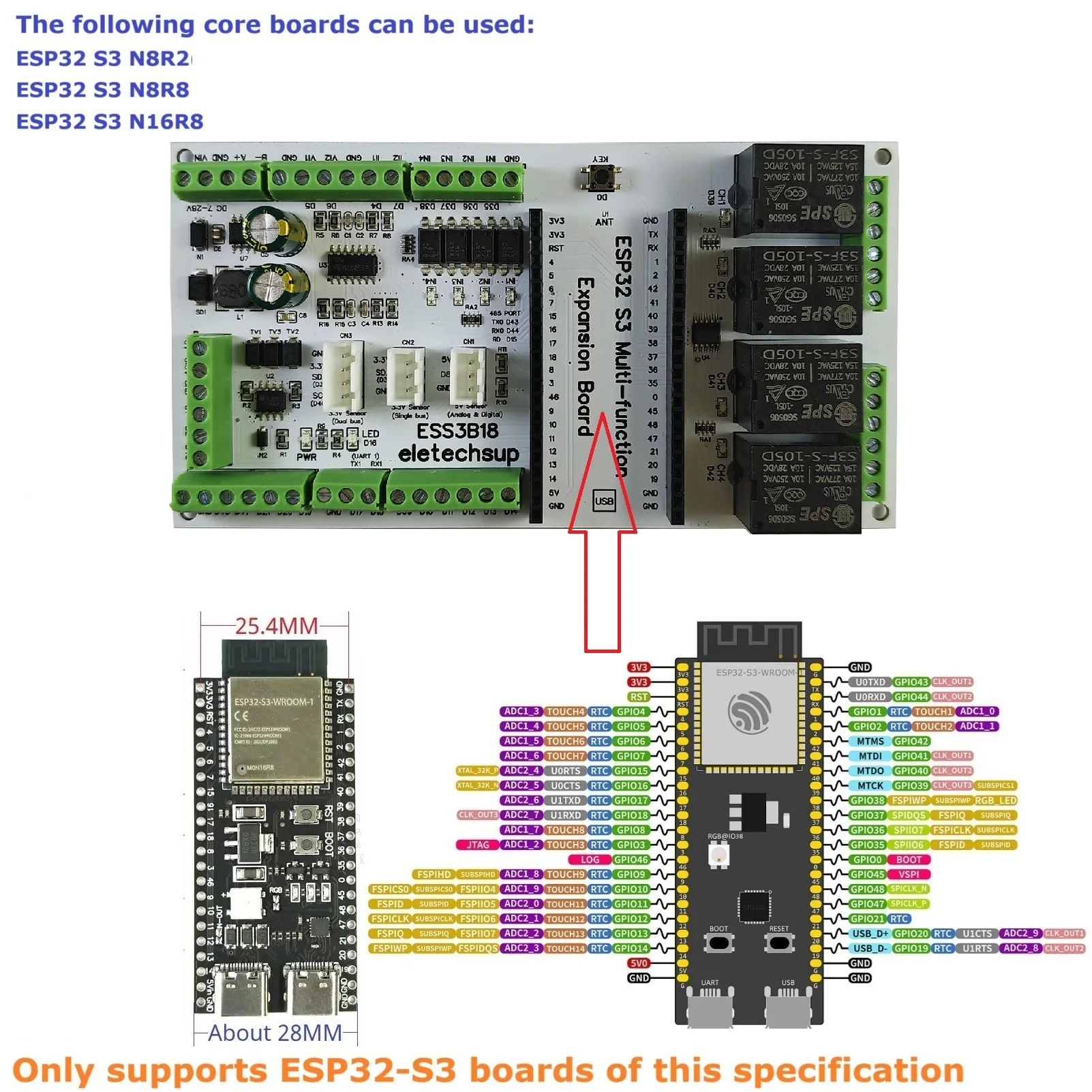 Ds18B20 - Módulo de expansão ESP32-S3 para medição