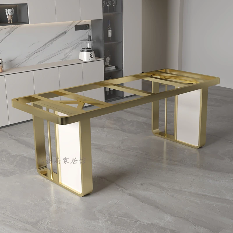 

Italian stainless steel legs bracket rock slab marble dining feet desk tea table base tripod luxury stone table feet