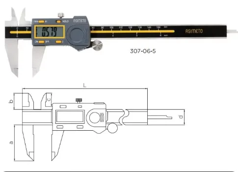 

0-150mm/6" Digital Calipers 307-06-5 Measuring Range