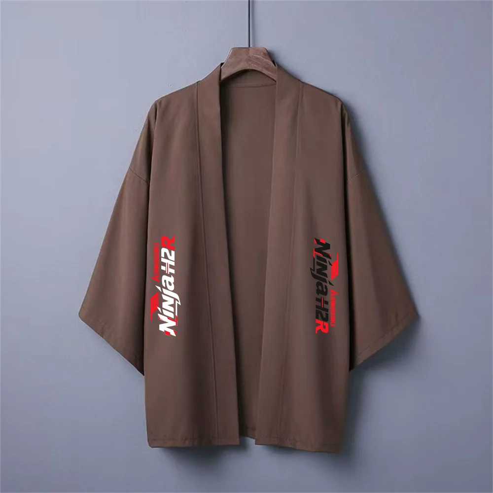 

Новый кардиган в японском стиле с логотипом Kawasaki 2025 года, свободная мужская рубашка-кимоно, повседневный и удобный летний модный кардиган