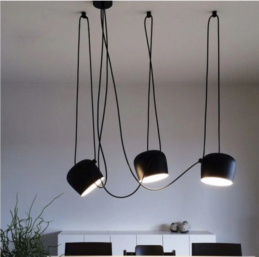 

Black Drum Pendant Lamp Nordic Hanging lamp Spider Industrial Pendant Lights for Restaurant Kitchen Loft lighting Fixture