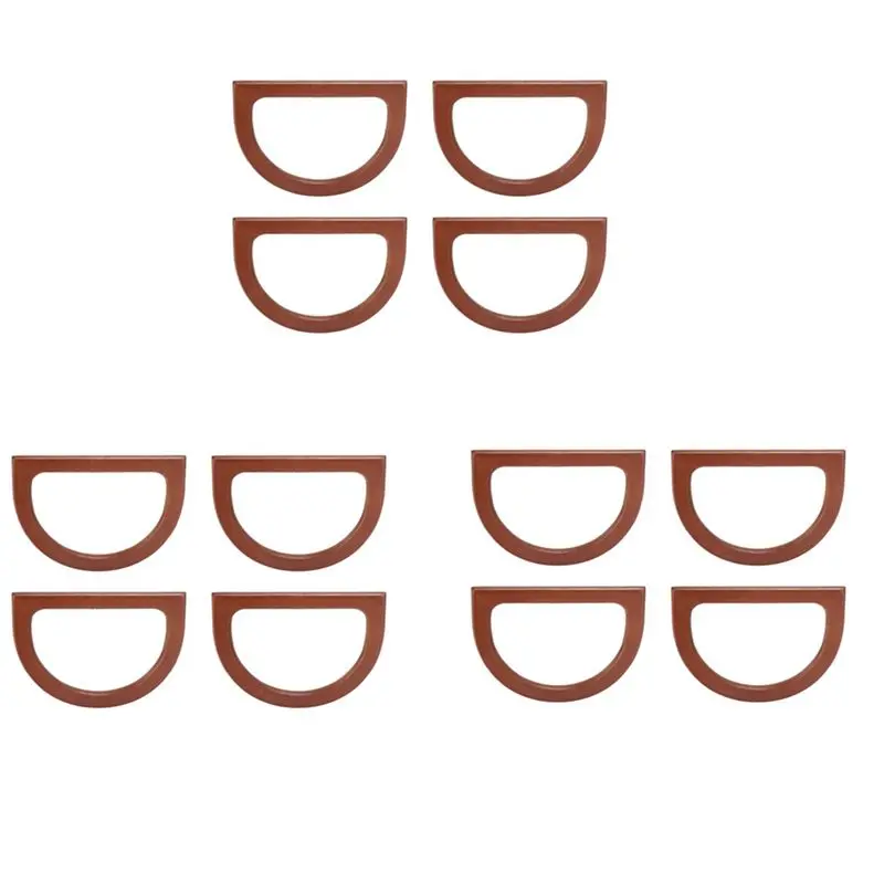 

A84E-12PCS D-Shaped Wooden Purse Handles, Wood Replacement Handles For DIY Bag Purse Handbags Totes Clutch Making (Brown)