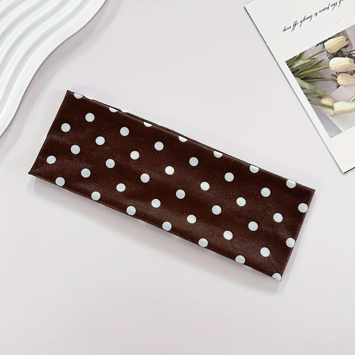 Women's Stylish Polka Dot Headband, Sweat-Wicking Workout Hairband with Secure Fit, for Yoga Running Gym Travel & Casual Wear, 1 - Detail 1