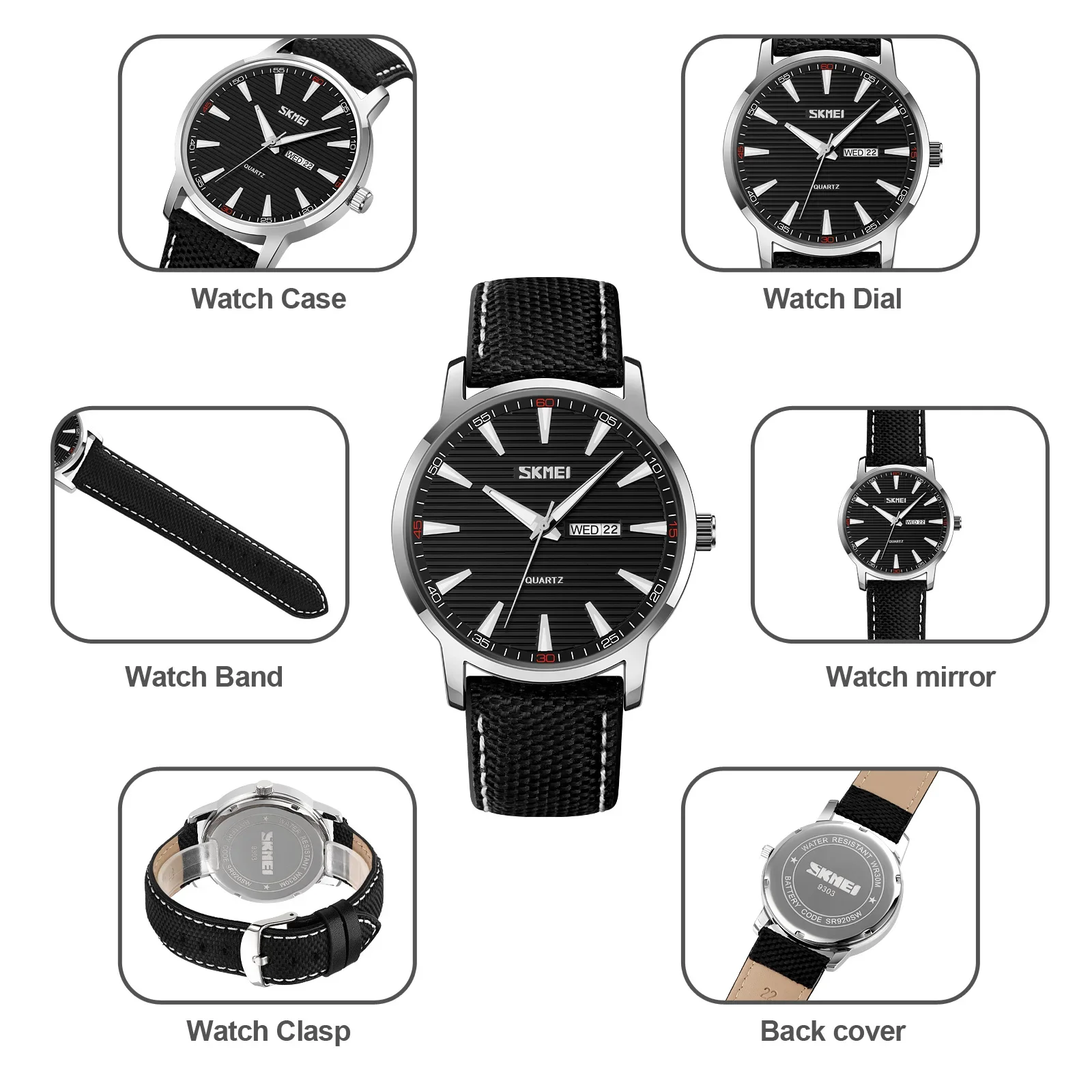 SKMEI Casual Clendar Sports Watches Mens Top Brand Luxury Genuine Leather Strap Quartz Wristwatch Waterproof Clock reloj hombre