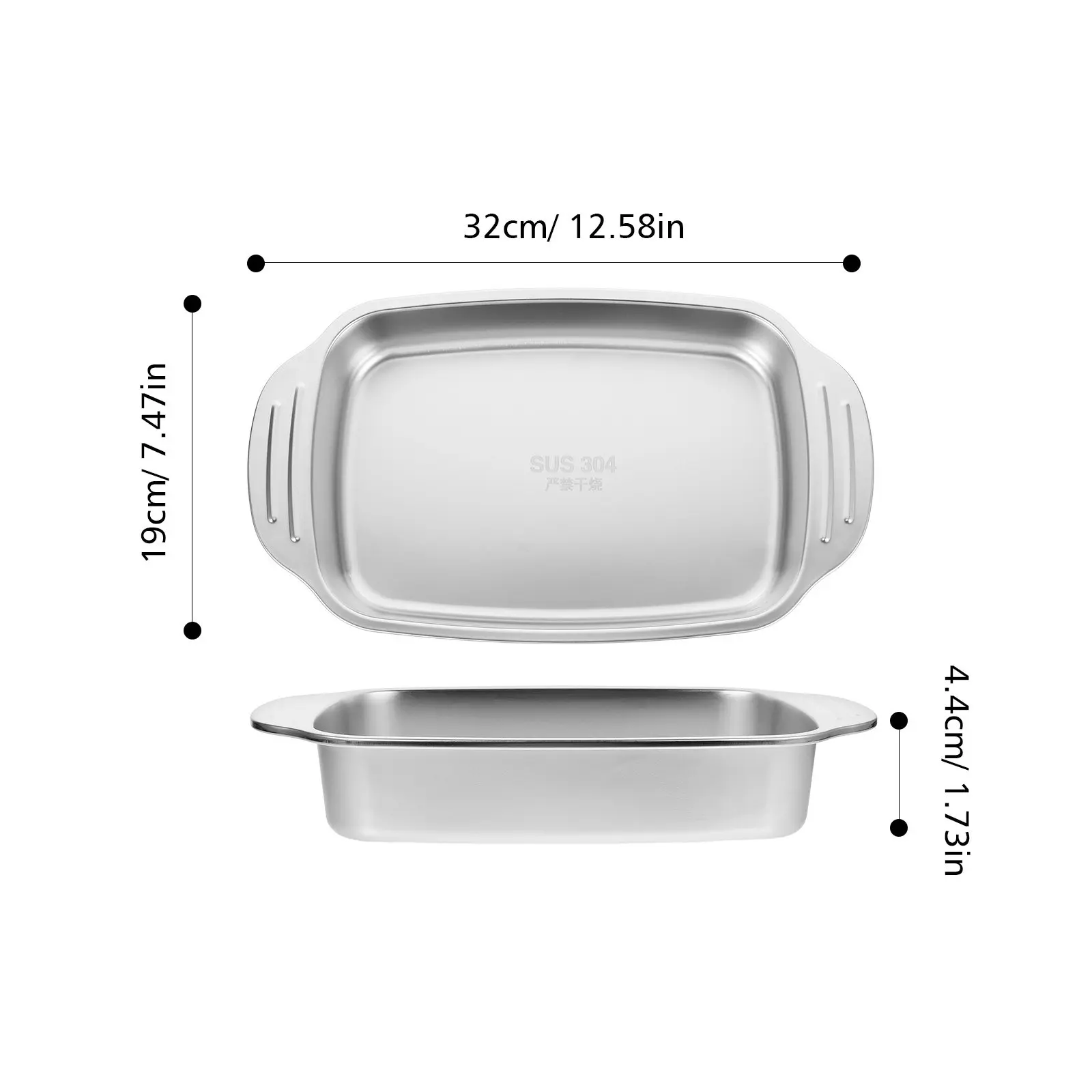 Rectangular Stainless Steel Roasting Pan Grilled Fish Tray Multipurpose Baking Plate Bbq Induction Cooker Metal Tray view 3