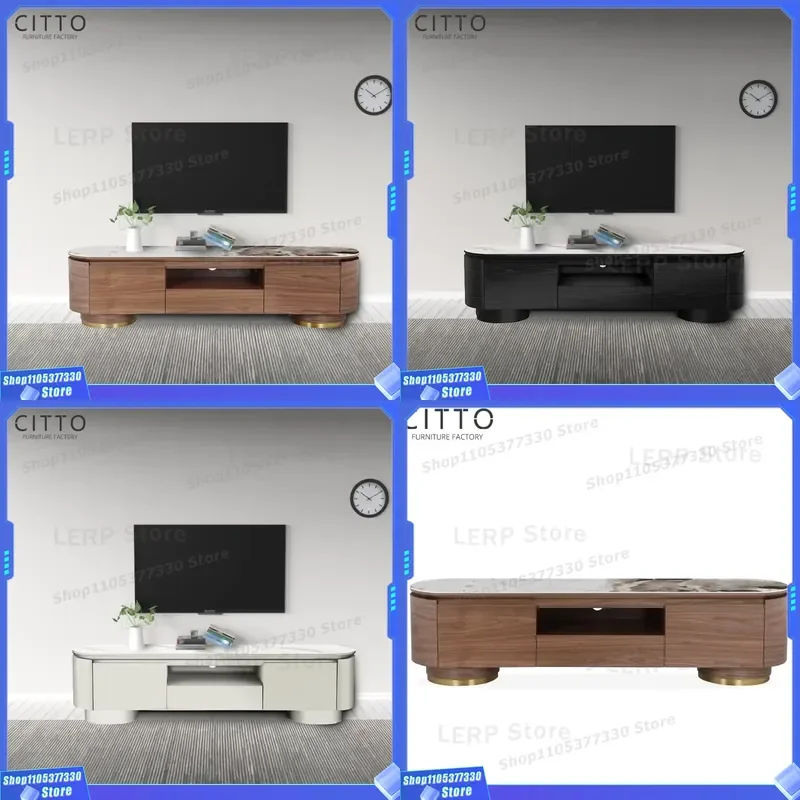 Modern Nordic Floor TV Cabinet Sliding Door Media Console Luxury Living Room Furniture Movable Storage Unit Custom Design