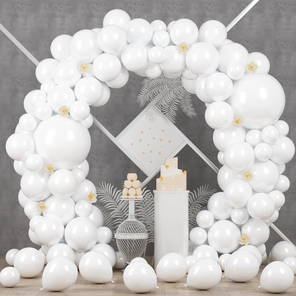 95-teiliges weißes Ballon-Kranz-Bogen-Set für Hochzeiten, Geburtstage, Abschlussfeier, Brautpartys – dekoratives Ballon-Set