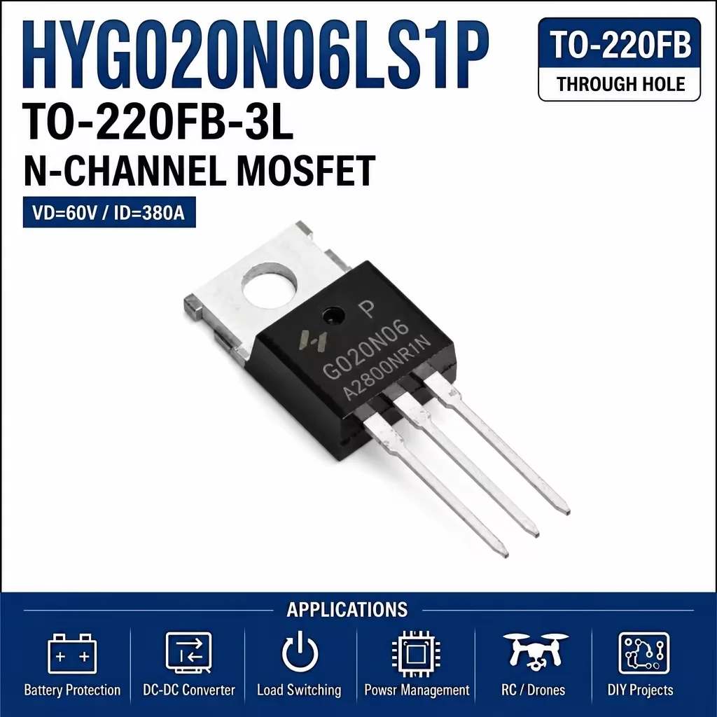 (10 pcs) HYG020N06LS1P TO-220FB-3L HYG020N06LS1P - N-Channel MOSFET 60V 210A 2.5mΩ