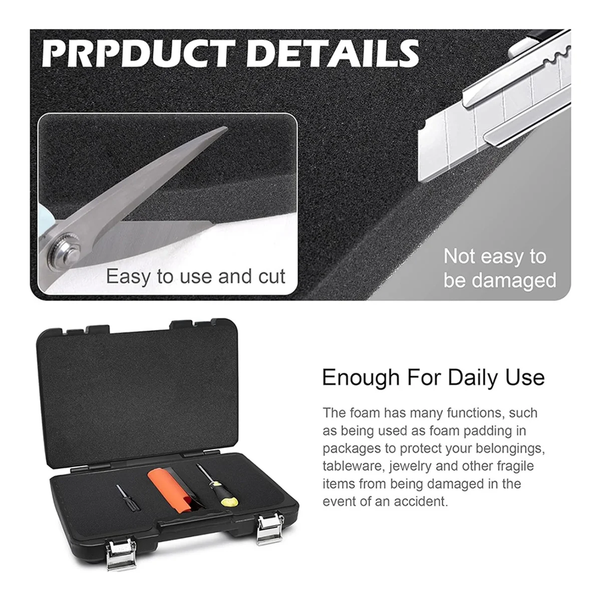 AT77 2 упаковки полиуретанового пенопласта — пенопластовые вставки 16 x 12 x 2 дюйма для чехлов — упаковочные пенопластовые подушечки для ящика для инструментов, хранения камеры