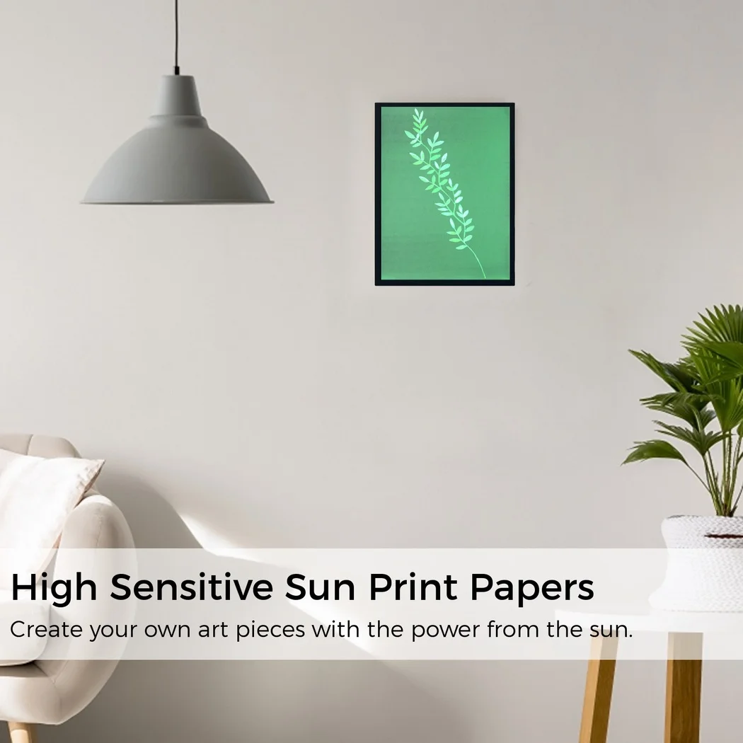 24 Sheets Colorful Sun Print Paper Kit Sun Art Papers High Sensitive Cyanotype Papers Nature Sun/Solar Sun Printing Art Papers