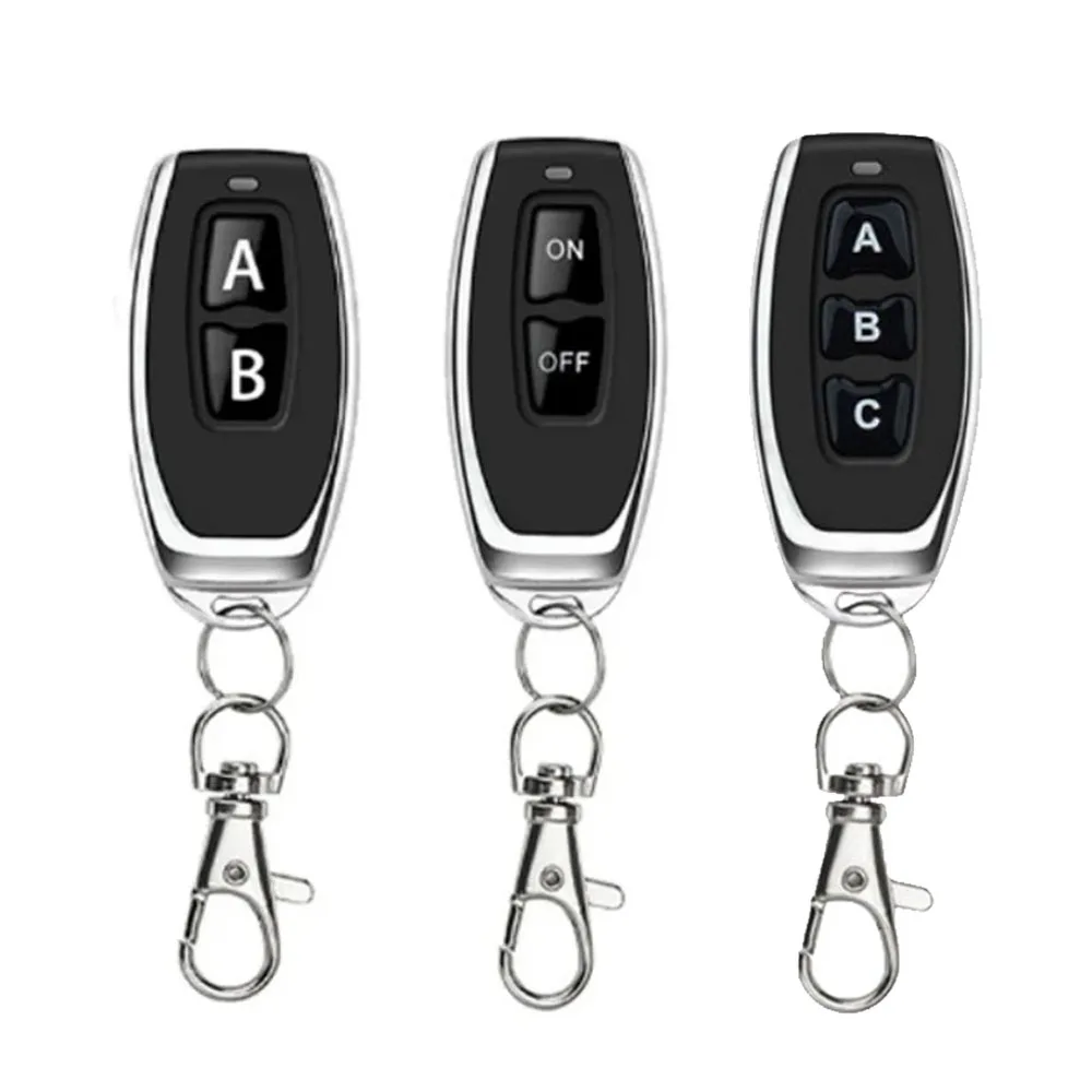 433Mhz EV1527 Keychain Transmitter 3 Channel Remote Control Momentary Self-lock Interlock For Garage Gate Electric Door Light