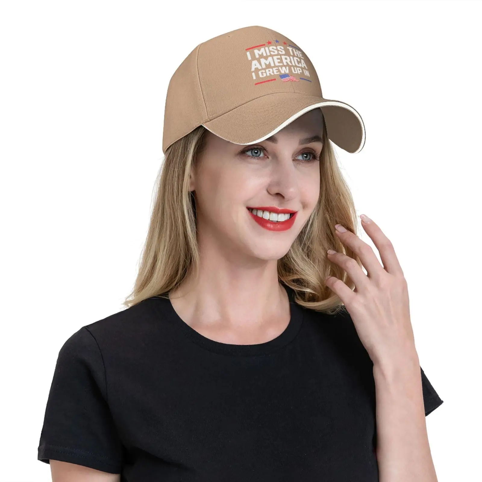 I Miss The America I Grew Baseball Caps Womans Man's Fashionable Adjustable Trucker Hat Sandwich Dad Hat Natural