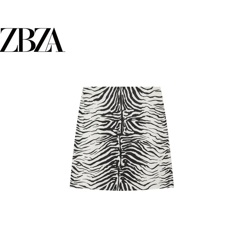 Low Waist Half Body Zebra Print Trendy Girl Style Versatile Floral Print Polyester Fabric Standard Edition H Type Skirt for W...