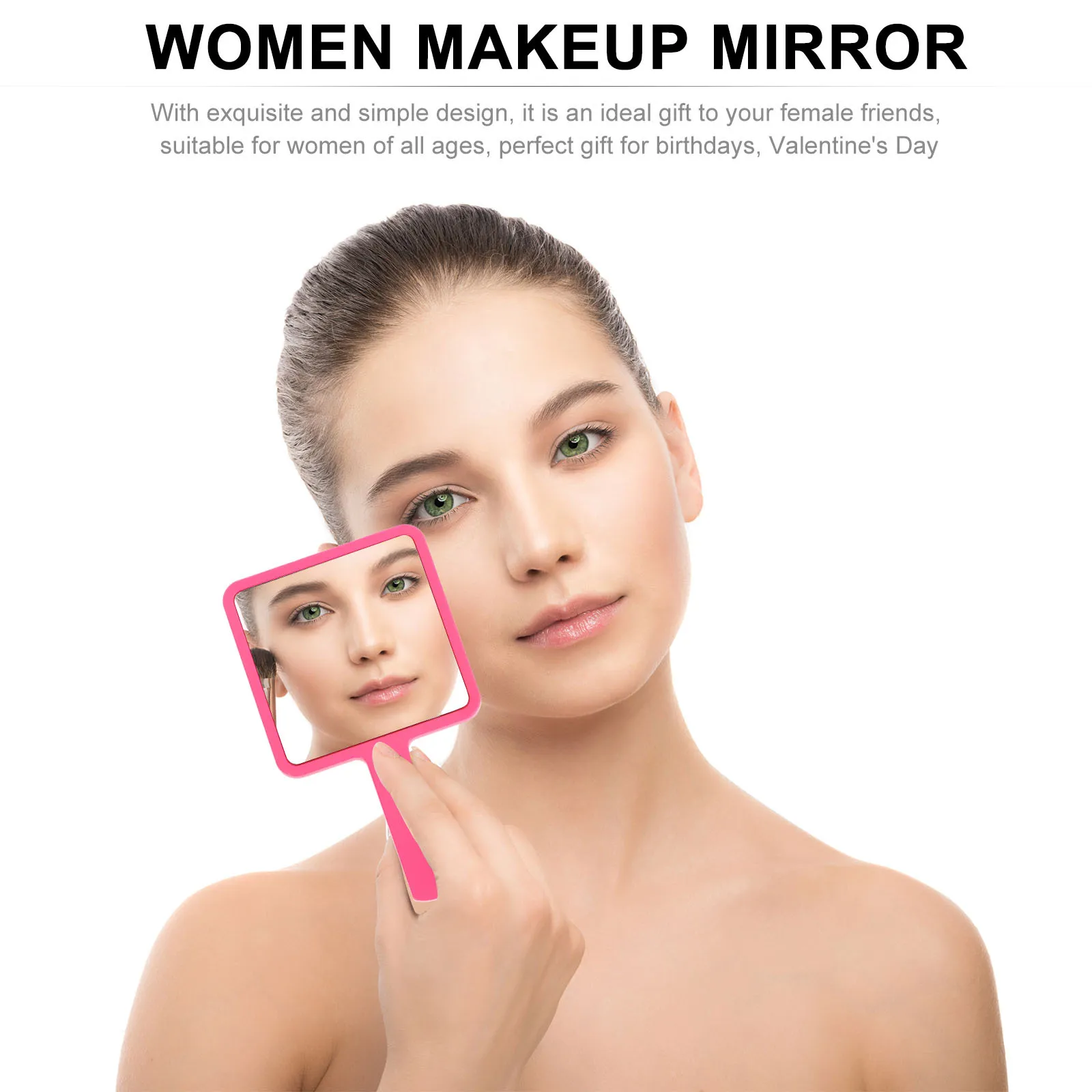 6Pcs Hand Mirror Compact Travel Makeup Mirrors Lightweight Portable Handheld Bathroom Mirror with Handle for Ladies