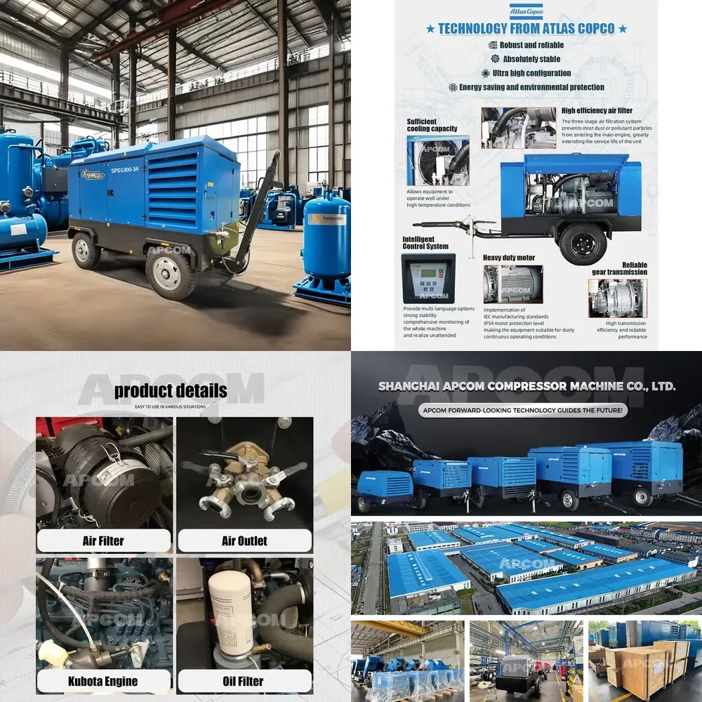 

190 200 350 185 Cfm Screw air Compressor Engine 175cfm 185cfm 190cfm 200cfm 210cfm 350cfm for Jack Hammer