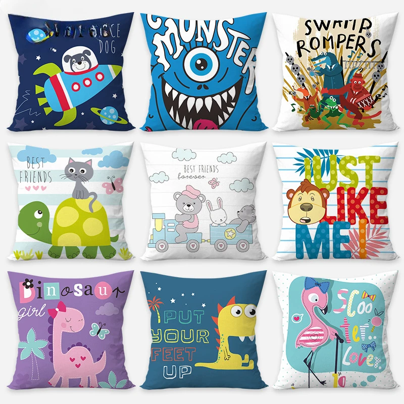 New Cartoon Cushion Cover Home Decoration Bedroom Living Room Sofa Children's Room Pillowcase 45*45cm