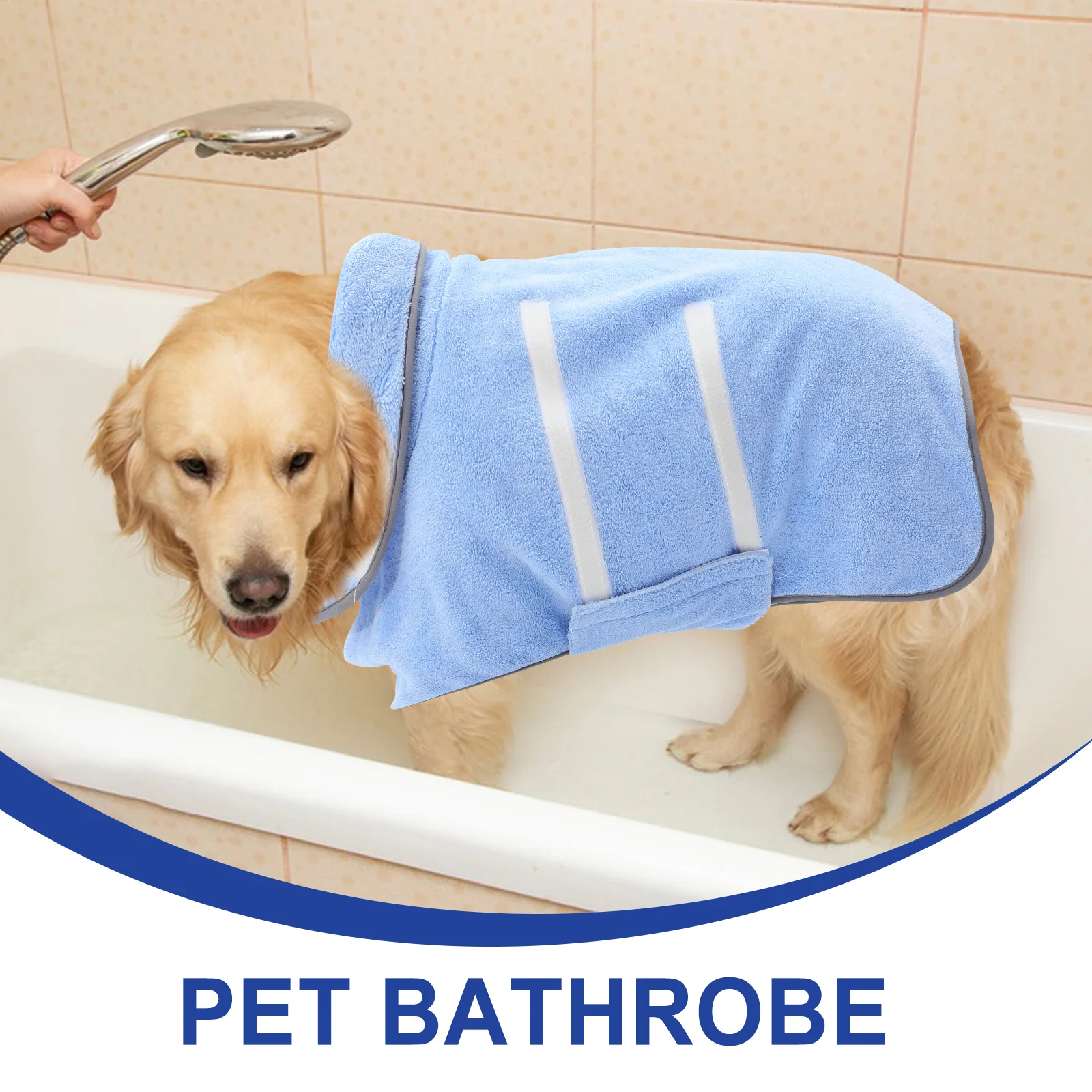 

Absorbent Bath Towel Quick Drying Pet Bathrobe Dog Cat Blue Coral Fleece Water Removal Reusable Bathing Supplies Pet