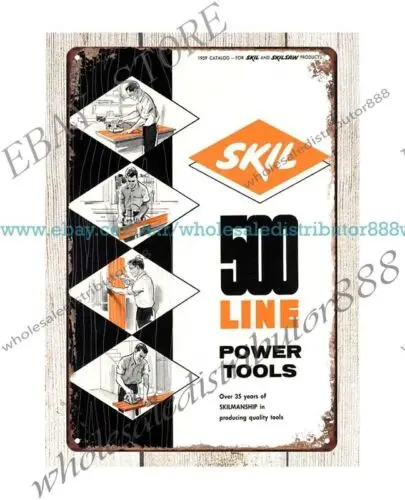 metal wall art 1959 Skil 500 Line Power Tools man cave craftsman metal tin sign