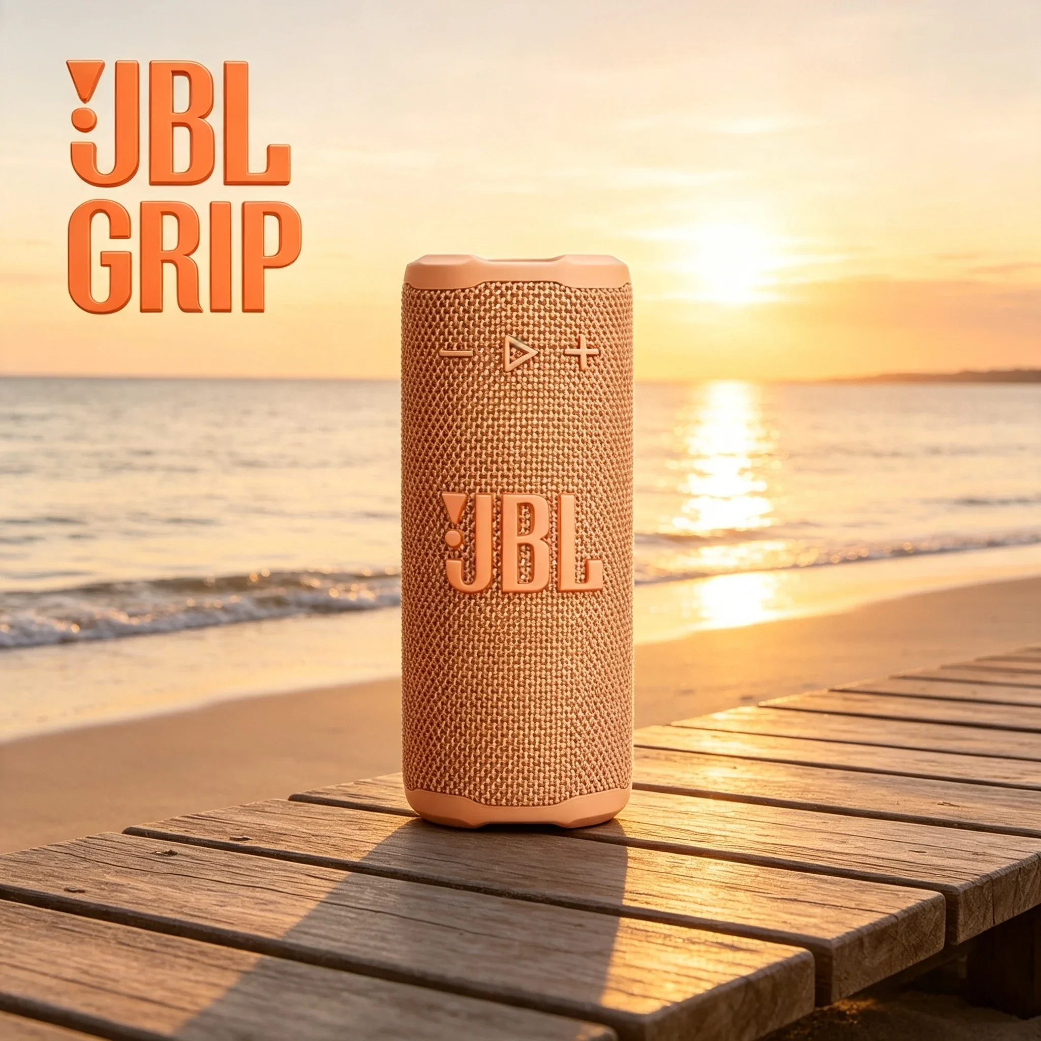 JBL GRIP Music Neon Can Speaker, Portable for Fishing and Cooking, Wireless Waterproof Color Light, Bluetooth Small Speaker