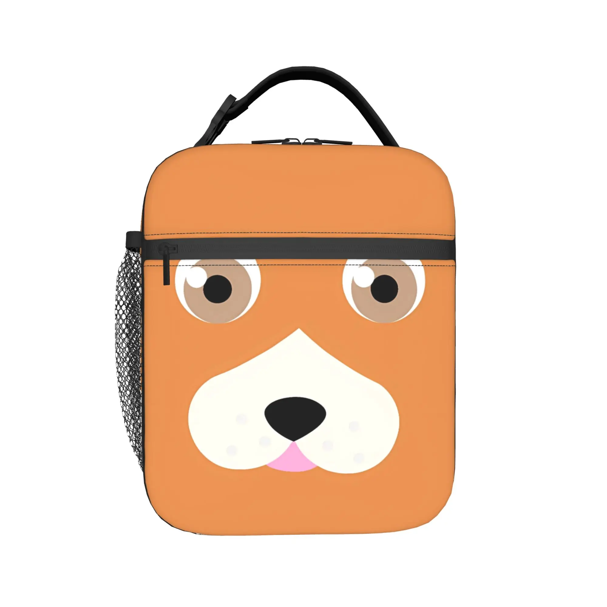 Lunch Bag Orange Puppy Face With White Muzzle School Lunch Box For Girl Boy  Kawaii Portable Graphic Cooler Bag