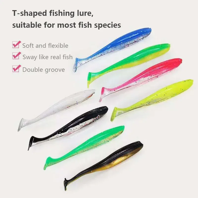 SHIQIAN 50 PCS 소프트 낚시는 파이크 인공 미끼 실리콘 겨울 낚시 용품 도구 소프트 루어에 대한 Wobblers를 유혹합니다