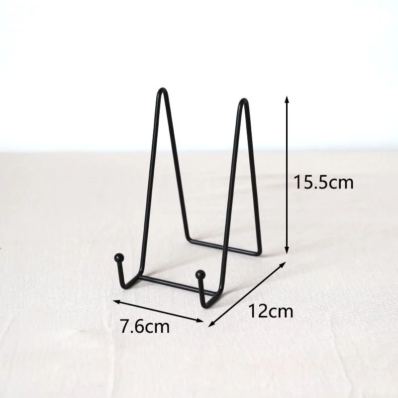 Eisen Kunst Magazin Display Stand Geschirr regal Platte Schüssel Bilderrahmen Fotobuch Sockel halter Home Dekoration Lagerung Ornamente – Detail 12