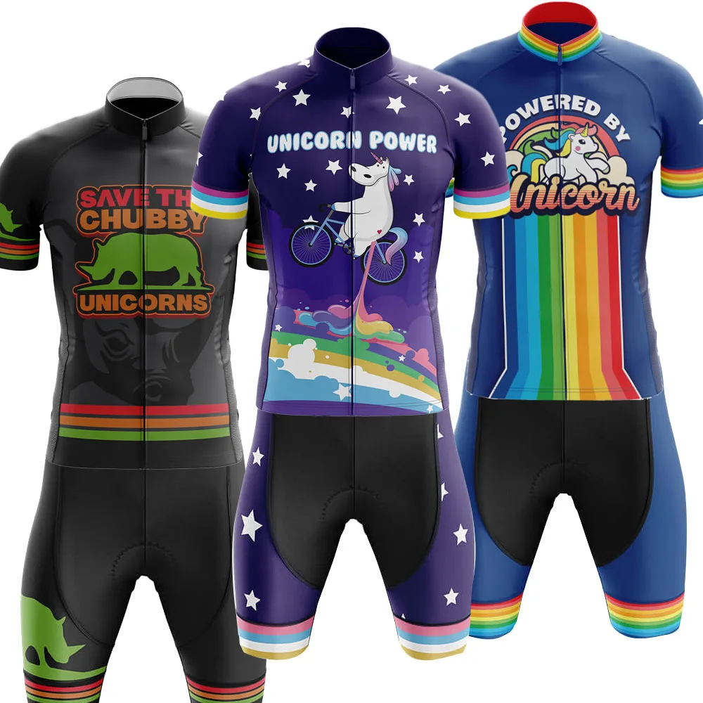 Conjunto de Jersey de Ciclismo con Dibujos Animados de Unicornios Divertidos 2026, Ropa de Ciclismo, Camiseta de Ciclismo de Verano, Traje de Ciclismo de Carretera, Pantalones Cortos con Tirantes, Maillot de Ciclismo de Montaña