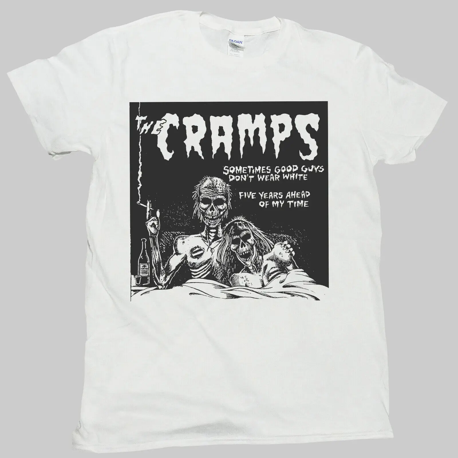 The Cramps billy Punk Rock Short Sve White Unisex T-shirt S-3XL