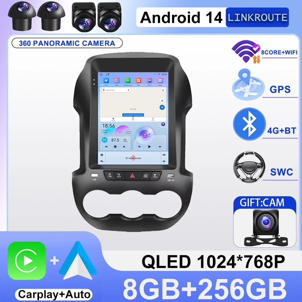 9.7'' Android 16 Auto Car Radio For Ford Ranger F250 2011 2012 2013 2014 2015 Carplay Multimedia Video Player Screen DSP Stereo