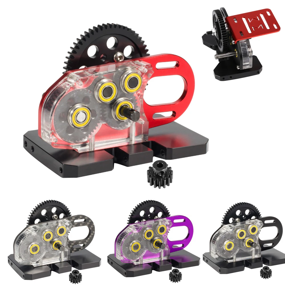Juego de caja de cambios Overdrive de transmisión baja SCX10 de aluminio acrílico para 1/10 RC Crawler Comp construye el chasis PRO Element Gspeed LCG