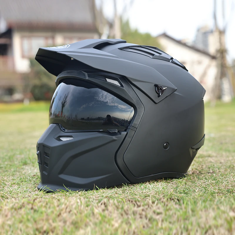 

163-DOT Approved Removable Chin Bar Modular Helmet High Strength ABS Anti Impact Breathable All Season Motorbike Protective Gear