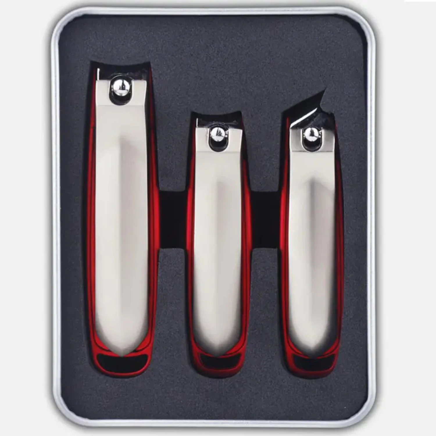 Effortless, stainless steel nail clipper set for men & women - Includes sharpest fingernail, toenail, and slant edge clippers -