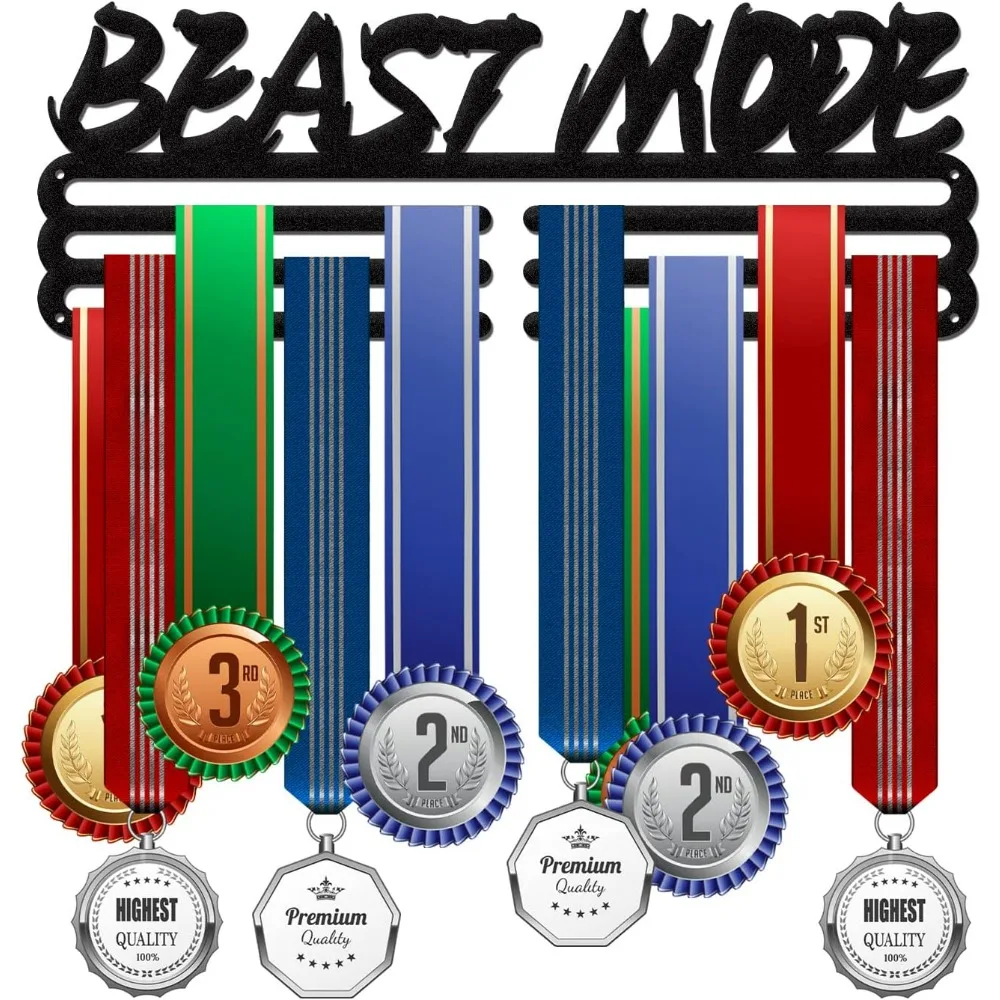 Beast Mode Medal Holder Display Hanger Rack Frame for Sport Race Metal Medal Hanger for Gymnastics Soccer Basketball Competition