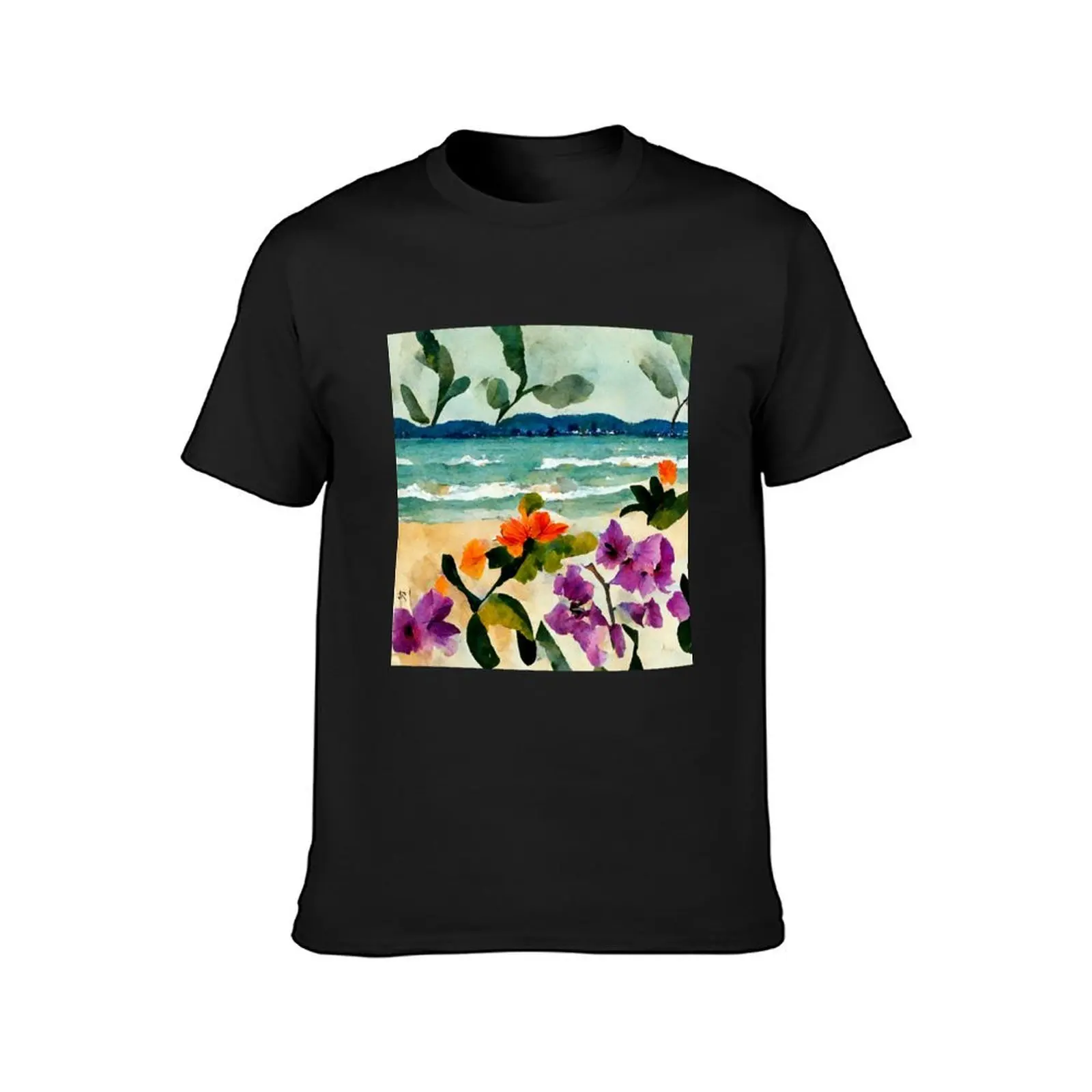 Summer at the seaside III T-shirt customizeds funnys clothes for men