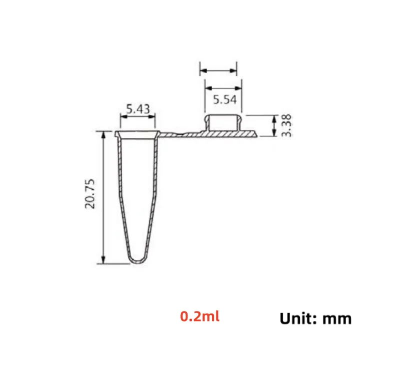 1000 stück Zentrifuge PCR Rohr 0,2 ml Mit Flache Kappe